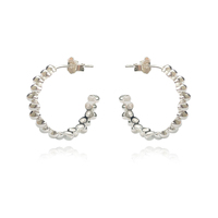 Culturesse Aisling Beaded C Hoop Earrings (Silver)