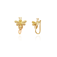 Culturesse Levana Gold Bee Cuff Earrings