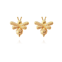 Culturesse Levina Gold Bee Earrings