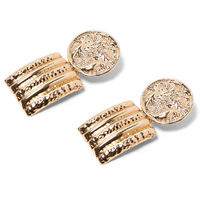 Culturesse Yolanthe Vintage Coin Drop Earrings (for non-pierced ears)