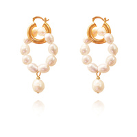 Culturesse Vesna Freshwater Pearl Hoop Earrings