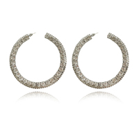 Culturesse Bronwyn Runway Style Diamante Hoop Earrings