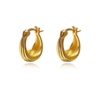 Culturesse Jolie Deco Bowl Huggie Earrings (Gold)
