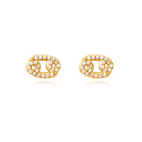Culturesse Cancer Artisan Zirconia Pavé Stud Earrings (Gold)