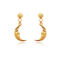 Culturesse Amaris Gold Filled Dainty Moon Earrings