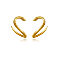 Culturesse Cassidy Artisan Dainty Serpent Earrings - Gold Filled