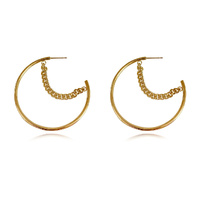 Culturesse Not Your Regular Hoop Earrings (Gold)