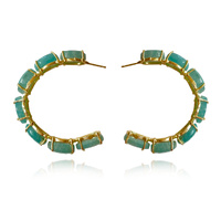 Culturesse Jemila Chalcedony Gemstone Hoop Earrings