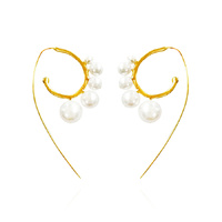 Culturesse Romane 24K Artisan Pearl Flow Earrings