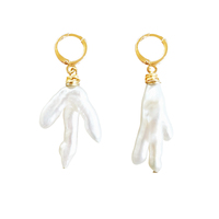 Culturesse Lua Coral Pearl Drop Earrings