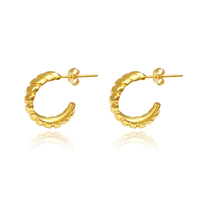 Culturesse Chante Croissant C Hoop Earrings (Gold Vermeil)
