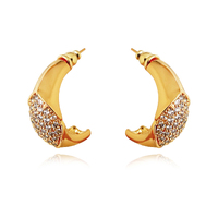 Culturesse Albertine Luxury 24K Diamante Curve Earrings