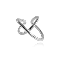 Culturesse Harlow Sculptural Intertwined Cuff Earring (Single Piece Silver)