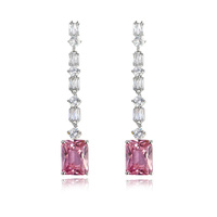 Culturesse Annalee Crystal Drop Earrings (Rose Blush)