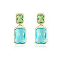 Culturesse Marella Aqua Crystal Drop Earrings