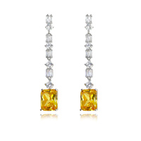 Culturesse Annalee Crystal Drop Earrings (Citrine)