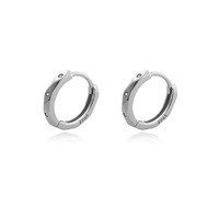 Culturesse Ace Minimalist Dainty Hoop Earrings - Silver