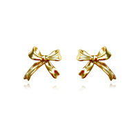 Culturesse Tilda Dainty Bow Tie Earrings (Gold)