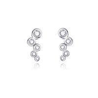 Culturesse Alexi Dainty Silver Bubble Earrings