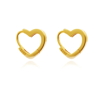 Culturesse Agnes Gold Vermeil Dainty Heart Earrings