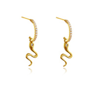 Culturesse Elga Gold Filled Snake Drop Earrings 