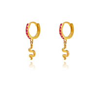 Culturesse Lois Gold Filled Snake Drop Earrings