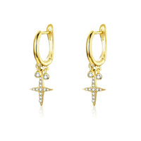 Culturesse Mika Fine Diamante Star Drop Earrings