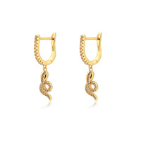 Culturesse Huxley Fine Diamante Serpent Drop Earrings