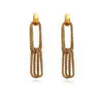 Culturesse Daniella Twin Loop Chain Drop Earrings