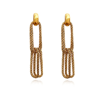 Culturesse Daniella Twin Loop Chain Drop Earrings