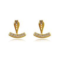 Culturesse Aki Diamante Earlobe Hug Earrings (Gold)