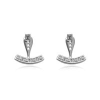 Culturesse Aki Diamante Earlobe Hug Earrings (Silver)