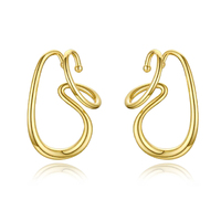 Culturesse Farren Modern Gold Loop Cuff Earrings