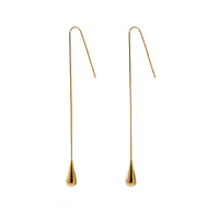 Culturesse Esme Dor Simpliciy Long Drop Earrings