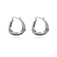 Culturesse Giverny Artisan Fluid Huggie Earrings (Silver)