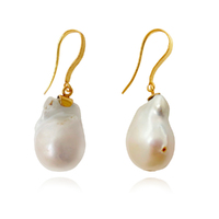 Culturesse Agata 24K Baroque Pearl Drop Earrings (Imperfect No. 6)
