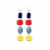 Culturesse Claudette Color Drops Statement Earrings 