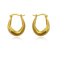 Culturesse Krista Modern Bowl Huggie Earrings - Gold