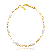 Culturesse Samone Modern Muse Pearl Chain Necklace / Choker 