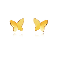 Culturesse Bindi Gold Filled Butterfly Stud Earrings