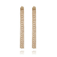 Culturesse Elizabeth Diamante Gold Tassel Earrings