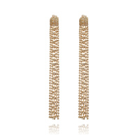 Culturesse Elizabeth Diamante Gold Tassel Earrings