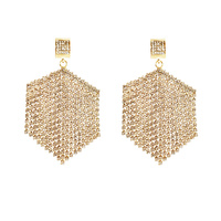 Culturesse Claude Shimmering Golden Tassel Earrings