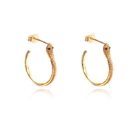 Culturesse Philomena Gold Vermeil Serpent Hoop Earrings