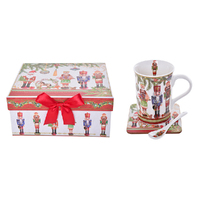 Christmas Nutcracker Gift Set 3 Piece Mug, Coaster and Teaspoon in Gift Box