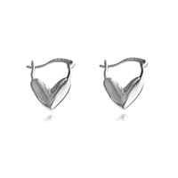 Culturesse Femi Classic Heart Huggie Earrings (Silver)