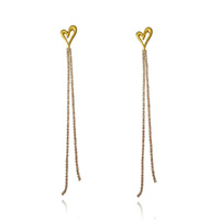 Culturesse Lucian Gold Heart String Earrings