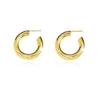 Culturesse Abella Classic C Hoop Earrings (Gold)