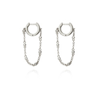 Culturesse Madigan Silver Chain Drop Earrings