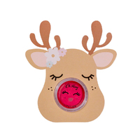 Oh Flossy Childrens Kids Lipstick Pot Stocking Stuffer Rudolph Pink Ears